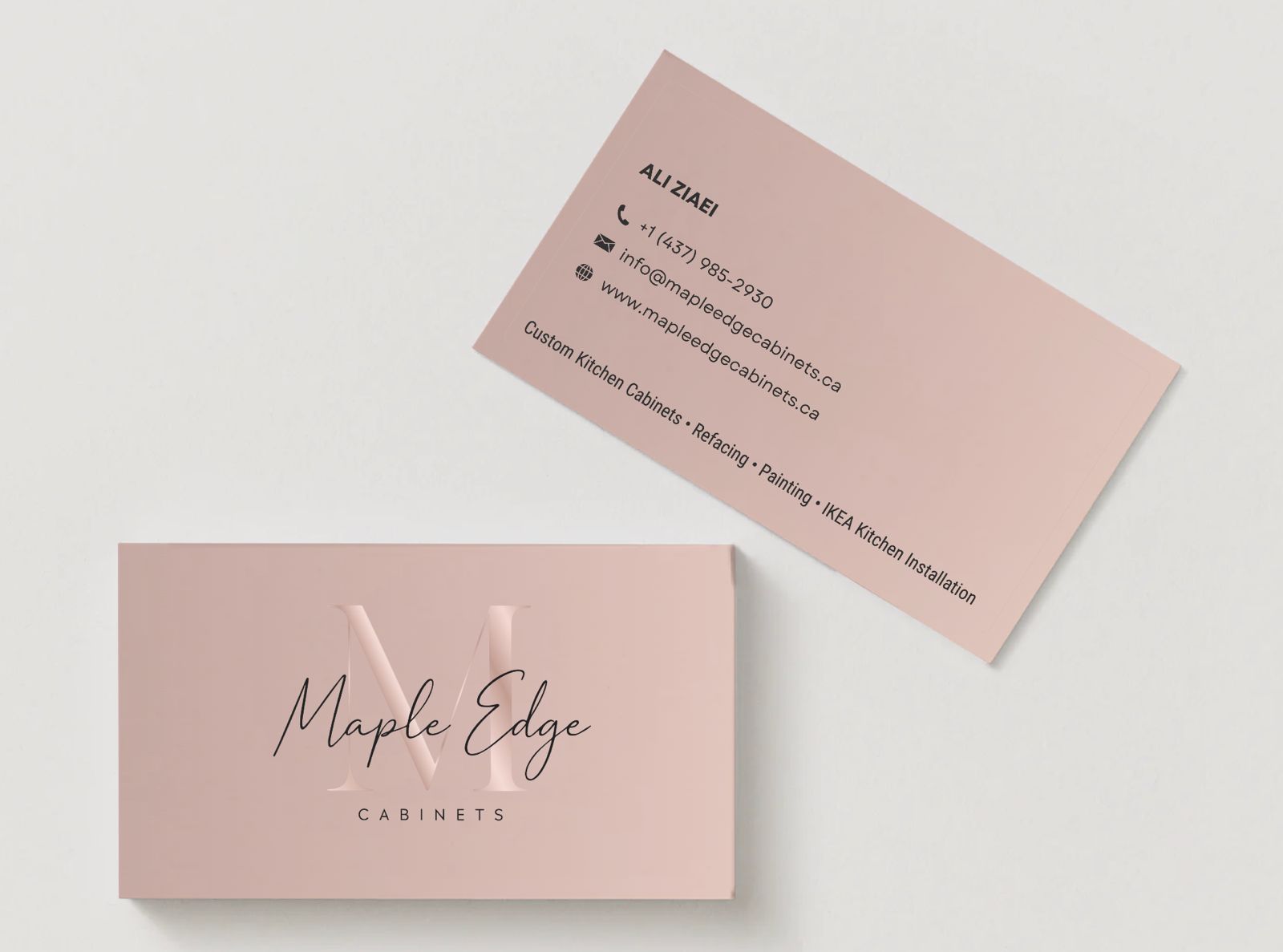 Maple Edge Cabinets business card